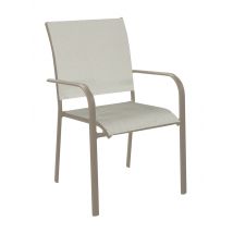 Fauteuil de jardin Elégance crème en aluminium et textilène PROLOISIRS