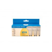 Lot de 3 ampoules LED spot GU10 5W = 400 lumens blanc chaud - FOXLIGHT