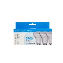 Lot de 3 ampoules LED spot GU10 5W = 400 lumens blanc neutre - FOXLIGHT