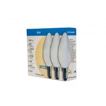 Lot de 3 ampoules LED flamme dépolie E14 4W = 400 lumens blanc chaud - FOXLIGHT