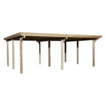 Carport double - 618 - 603 x 512 cm - toit en acier Livraison gratuite domicile WEKA