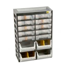 Casier de rangement 10 compartiments + 4 bacs à bec 305 x 170 x 435mm ALLIT