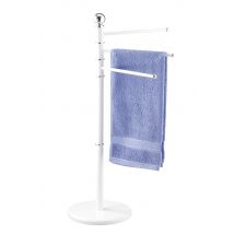 Porte-serviettes 3 bras chromé-blanc Exclusif
