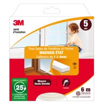 Joint d'isolation pour fenêtre et porte en mauvais état Classique blanc 3M