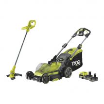 Ensemble à batterie tondeuse RY18LMX40B-240 + Coupe bordure RY18LT23A-0 RYOBI