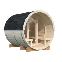 Sauna rond vitré ANITA 1,3+0,7m2 Livraison à domicile incluse
