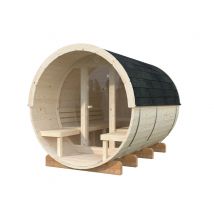 Sauna rond vitré ANITA 1,6+0,7m2 Livraison à domicile incluse