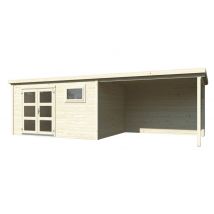 Abri de jardin bois Lya2 + Pergola Naturel 19,2m2 PALMAKO