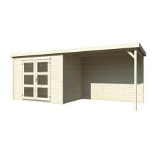 Abri de jardin bois Olivia + Pergola Naturel 10m2 PALMAKO