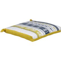Galette de chaise en tissu imperméable 40 x 40 cm Ethnic coloris jaune moutarde SADY'S TRADING