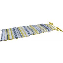 Coussin imperméabilisé imprimé motif ETHNIC coloris moutarde pour bain de soleil SADY'S TRADING