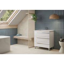 Meuble de salle de bains Cies blanc 80 cm