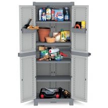 Armoire PVC Wave à 2 portes avec 4 tablettes et 2 bacs TERRY