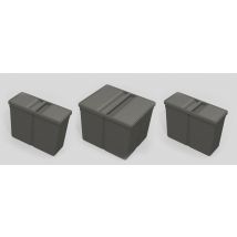 Poubelles de tri sélectif en plastique gris anthracite mat par 3 OFITRES