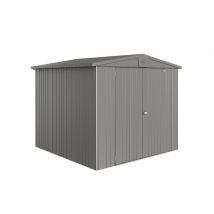 Abri de jardin en métal Europa 4.93 m² gris quartz Taille 4 BIOHORT