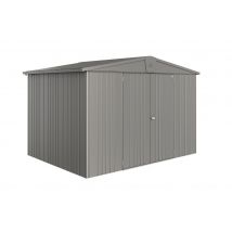 Abri de jardin en métal Europa 6.53 m² gris quartz Taille 5 BIOHORT