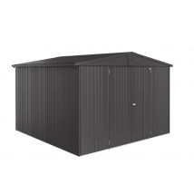 Abri de jardin en métal Europa 8.64 m² gris foncé Taille 7 BIOHORT
