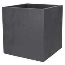 Pot de fleur carré décor béton L 39,5 x L 39,5 x H 43,5 cm EDA