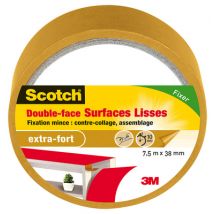 Adhésif Scotch double-face lisse 7.5 m x 38 mm - SCOTCH