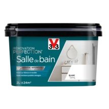 Peinture de rénovation pour salle de bains blanc finition satinée 2 l V33