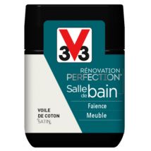 Peinture de rénovation pour salle de bains finition satinée voile de coton 75 ml V33