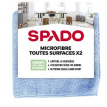Lot de 2 Micofibre toutes surfaces 38 x38 cm SPADO