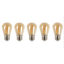 Lot de 5 ampoules type vintage ambré mini Edison 70 Lumens E27 S64 - COREP