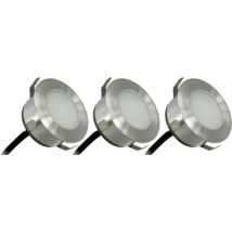 Lot de 3 spots extérieurs encastrables 25 lumens blanc chaud - PATIO ARLUX
