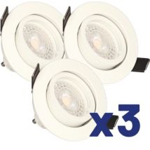 Lot de 3 spots encastrables GU10 orientable blanc 380 lumens 4000K - SAPHYR ARLUX