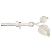 Kit de tringle à rideaux en métal 1.80 m diam 20 mm Finition Blanc patiné doré - MOBOIS