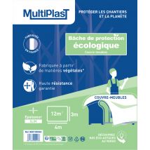 Bâche de protection biosourcée fine 4 m x 3 m - MULTIPLAST