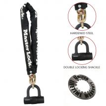 Chaîne antivol gainée 90 cm avec cadenas U noir MASTER LOCK
