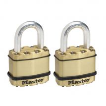 Cadenas à clés largeur 45 mm en laiton Excell haute sécurité s'entrouvant par 2 MASTER LOCK