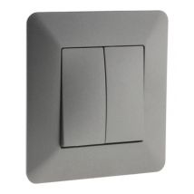 Interrupteur double va-et-vient titanium Artezo