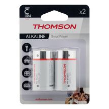 Lot de 2 piles alcalines C ou LR14 - THOMSON
