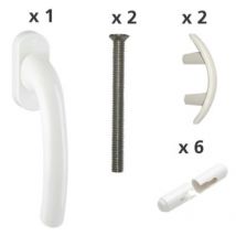 Kit poignée + cache paumelle blanc