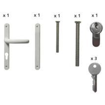 Kit poignée PVC blanc pour porte-fenêtre CLOSY