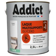 Laque Multisupports Satin 2.5 L blanc Ral 9016 ADDICT