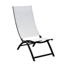 Fauteuil de jardin summer2 lounges en aluminium graphite et toile blanche PROLOISIRS Livraison gratuite à domicile