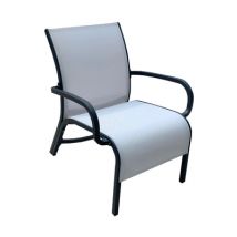 Fauteuil de jardin Linéa III blanc et noir en aluminium et textilène PROLOISIRS
