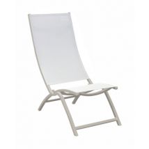 Fauteuil de jardin summer 2 lounge en aluminium crème et toile blanche PROLOISIRS Livraison gratuite à domicile