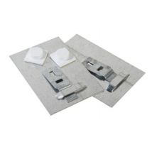 Plaques métalliques adhésives par 2 avec kit complet de fixation 10 x 8 cm