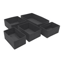 Paniers organisateurs pliables gris lot de 5 BOX & BEYOND