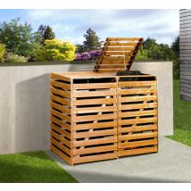 Cache poubelles - marron miel - 2 poubelles Livraison gratuite domicile WEKA