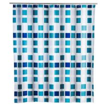 Rideau de douche en PEVA Mosaïque bleu 180 x 200 cm WENKO