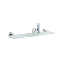 Étagère de salle de bain en verre Bosio inox mat