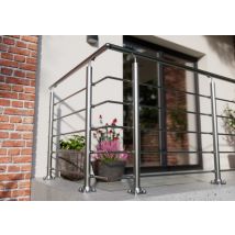 Kit garde-corps New Rondo aluminium anodisé - longueur 1,50 mètres pose à plat SOGEM