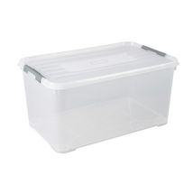 Handy box transparente avec couvercle et poignées à clips 115 L CURVER