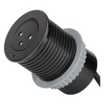 Bloc prise encastrable affleurant avec prises USB C 60cm noir OTIO