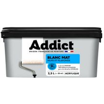 Peinture murs et plafonds blanc mat 2,5 l ADDICT